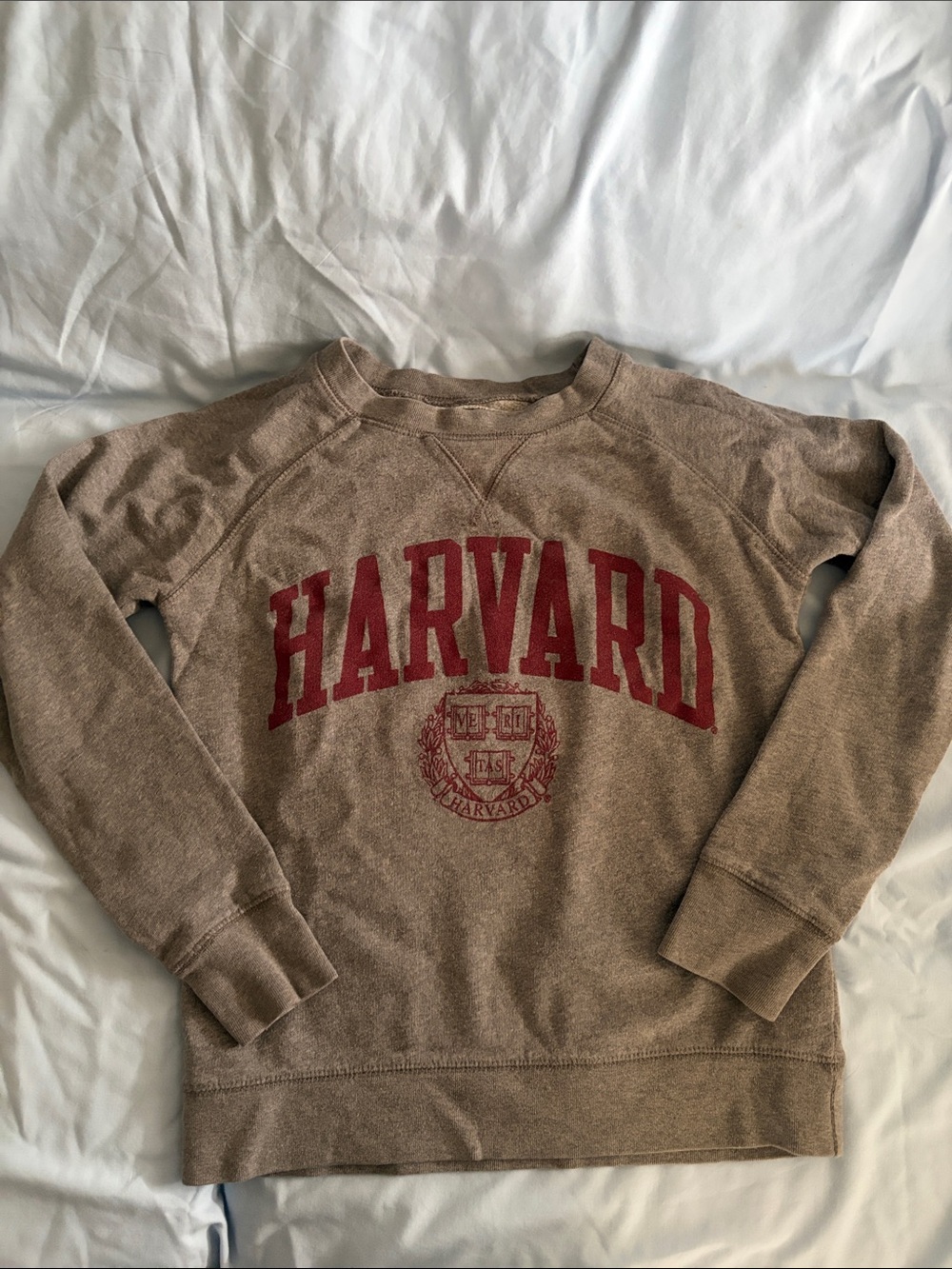 Harvard Red Logo Brown Crewneck Sweatshirt